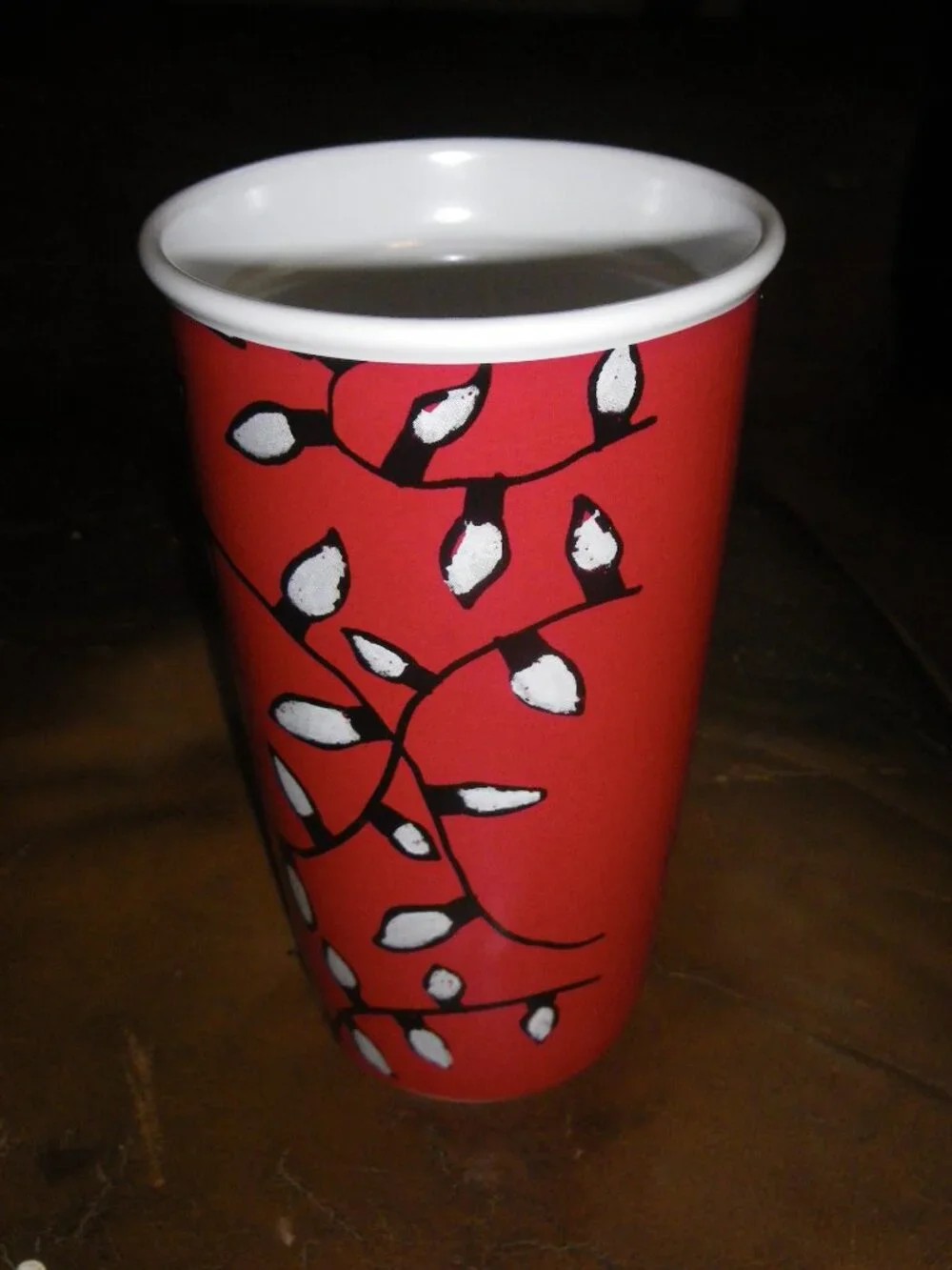 2016 Starbucks 12 oz Holiday Mug Cup Christmas Lights Travel Tumbler